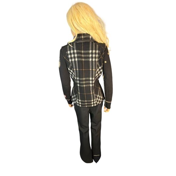 CAbi Black Plaid Moto Vest Style 517 Medium - Picture 14 of 15